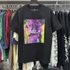 Chemises violettes chemises pour hommes T-shirt Designer Graphic Tee Vêtements Coton Shirts Graffiti Color Print Sketch Huile Paint Modèle Street Graffiti 8351