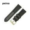 22mm 24mm Man New Top Grade Black Diving Silicone Rubber WatchBands Strap for Panerai3021