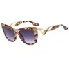 Óculos de sol gato olho curva alta qualidade moda feminina tendência marca designer projetado metal sunshades gradual mudança de cor