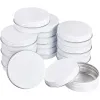 Bins 50 Stück 100 g Aluminium-Zinngläser, weiß, leer, rund, Aluminium-Box, Metall-Blechdose, Schraubgewinde, Deckel, Kerze, Tee, Süßigkeiten-Box