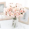 Decorative Flowers Rose Silk Bride Bouquet Artificial Bud Valentine's Day Gift Wedding Home Living Room Decoration Fake Floral Accessories