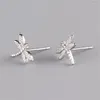 Stud Earrings 925 Sterling Silver Fashion Dragonfly For Women High Quality Jewelry Accessory