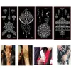 100 stycken grossist indina arabiska mandala henna tatuering stencil för kroppsmärta mehndi selfadhesive tatueringar mallar hand 240311