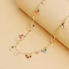 Choker Colorful Dripping Cherry Zircon Pendant Necklace For Women Sexy Short Beach Chokers Clavicle Chain Jewelry Boho Accessories