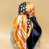 Sarongs Fashion Travel 90x90cm Bandannas Fashion New Style Silk Scarf Fours Beach Sunshine Shawn Luxury Printing Plaza Kerchief 24325