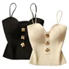 Kvinnors blusar French Style Cross-Skick Suspender Summer Wear Sexig Beauty Camisole Slim High-End Bottom Bandeau Top