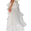 Gonne WPNAKS Donna Gonna Boho Festa da sera Abiti estivi Fascia elastica in vita Flowy Irregolare Ruffle Asimmetrico Midi