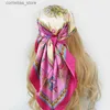 Bandanas Durag 2022 New Silk Scarf Women Big Square Scarf 90cm Oil Painting Printing Sunflower Custom Satin Scarf Y240325