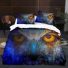 Owl Boys Youth Duvet Rei Rainha Cool Preto Nighthawk Safari Wildlife Tampe Cão de Bird Bird Animal Polyster Bedding Set