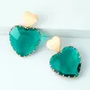 Dangle Earrings Dvacaman Fashion Green Transparent Acrylic Love Heart Drop For Women Girls Valentine's Day Mother's Gifts Jewelry