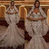 Lace Applique Mermaid Wedding Dresses Sweetheart Illusion Zipper Back Sweep Train Bride Dress Vestido De Noiva Cg001