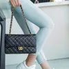 10A Bolsas de Qualidade de Espelho Mulheres Designer Bolsas de Ombro Caviar Couro Embreagem Preto Correntes Duplas Underarm Bag Check Crossbody Bolsas Diamante Lattice Totes Bags