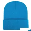 Beanie / Skull Caps Sombreros de lana de color puro para hombres Mujeres Skl Otoño e invierno Sombrero de chorlito de punto 17 colores Venta al por mayor Entrega de gota Fashio Dhmdv