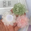 Dekoratif Çiçekler 10 PCS/Lot 5.5cm Organza Şifon Kumaş Kabuklu Yapay Gül Gazlı Çiçek Gelinlik Şapkaları Dekorasyon Diy Dikiş