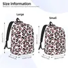 Sac à dos rose léopard femme petits sacs à dos garçons filles Bookbag sac à bandoulière étanche portabilité ordinateur portable sac à dos étudiants sacs d'école