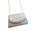 Abendtaschen E74B Stylische silberne Faltenhandtasche für Frauen elegante und vielseitige Taschen Hochzeiten Partys Daten Proms