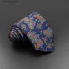 Neck Ties Neck Ties Mens Fashion Silk Tie 7.5cm Soft Novelty Necktie Blue Green Orange Color Ties For Men Dot Floral Bowtie Wedding Business Gift Y240325