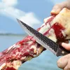 Knivar förfalskade kökskockkniv 5CR15MOV Rostfritt stål Köttfisk frukt Vegetabiliska skivor slicer Boning Cleaver BBQ Knives med täckning
