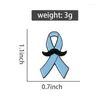 Brooches Blue Ribbon Brooch Enamel Pins Cartoon Beard Lapel Badges Custom Men's Health Awareness Jewelry Accessory Pin