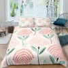 Löwenzahn-Bettdecke, Mikrofaser, tropische Monstera-Blätter, Blumen, Bettwäsche-Set, Queen-Size-Bett, 3D-Druck, Gänseblümchen-Blumenmuster, Trösterbezug, Dekor