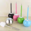 Brushes Stainless Steel Toilet Bowl Brush Bathroom Cleaning Brush With Base Creative Round Colorful Toilet Bowl Brush Wc Accessories