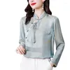 Femmes Blouses Chemises Chemise Printemps Vintage Bouton Jacquard Chic Beautif Drop Livraison Vêtements Vêtements Otk90