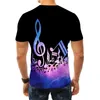 2022 Musiknoten 3D-gedrucktes T-Shirt Männer Frauen Sommer Lustige Kurzarm Fi Lässige Hip Hop Streetwear Tops Übergroßes T-Shirt K6Pa #