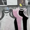 Mulheres Tanks Tops Designer Tricô T Shirt Sem Mangas Oco Out Malha Esporte Tops Yoga Tees