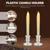 Candle Holders 20 Pcs LED Taper Candles Electronic Base Fashion Candleholder Decor Light Bulb Creative Plastic Candlestick