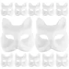 Masks 12Pcs Fox Masks Kid Mask Masquerade Supplies Prom Mask Unpainted Craft Mask DIY Animal Mask Halloween Festival Cosplay Props