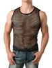 Camiseta sin mangas de transparente para hombre ، ropa interior sexy ajustada para gimnasio ، ropa interior para discoteca ، color blanco y negro ، i9xr#