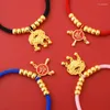 Hundehalsbänder, modisches Haustierhalsband, Katzenjahr, verstellbare Halskette, rotes Seil, chinesischer traditioneller Lucky Bless-Handstrickschal