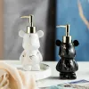 Dispensers Luxe marmeringsbeervorm Keramiek Soap en gel Dispenser Creative Black Wit lege shampoo fles Badkameropslag Accessorie