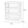 Drawers Wide 3 Drawer Tower White Storage Organizer