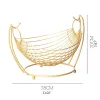 Baskets Hammock Shaped Fruit Vegetable Basket Woven Iron Wire Fruit Snack Bread Food Vegetables Storage Hamper Serving Display Tray