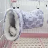 Cages Hamster House Warm Soft Beds Tunnel Rodent Cage Printed Hammock Tunnel for Rats Cotton Guinea Pig Accessories Small Animal