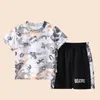 2PCS Mère Enfants Vêtements Enfants Ensembles Garçons Fille Tshirt Shorts Été Coton À Manches Courtes Bébé Enfants Vêtements Enfant Costume 240325