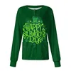 Dames T-shirts Dames Patroon met lange mouwen Zak Werken Stand-Up St. Patrick's Day Print Kraag Single-Breasted Beschermende overall