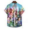 Men's Casual Shirts Hawaiian Shirt Summer Floral 3D Print Pattern Lapel Button Clothes Short Sleeve Clothing 2024 Street