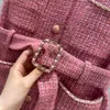 여자 조끼 디자이너 새로운 작은 향기로운 벨트 조끼 민소매 kam 숄더 코트 조끼