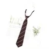 Brown Tie DK Shirt Gift Male Preppy College Style Coffee Stripe Retro Tie Decoration Jk Necktie Female Girly Kawaii Accessories 240314