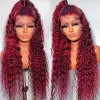 Wigs 99J Burgundy Colored Deep Wave Human Hair Bundles 도매 100% Ombre Remy Human Hair Brazilian Jerry Curly Hair Extension