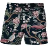 FR Summer Bird and Plant Illustrati 3D Imprimer surdimensionné Shorts pour hommes Casual Unisexe 2022 Pantalons de survêtement Nouveaux vêtements courts de plage Q3LM #