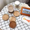 Table Mats Wooden Coasters Mug Drinks Holder Anti-Scalding Coffee Mat With Lip Tableware Supplies Acacia Wood Cup Bar Decor
