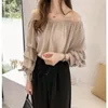 Dames blouses shirts dames blouse zomerboot nek schok chiffon shirt losse bubble top blusas mujer de moda drop levering kleding c otwk8