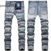 2024 Nueva pierna recta para hombres Diseñador Hip Hop Moda Pantalones para hombre Jeans Top Calidad Púrpura Motocicleta Cool Denim Pant T9WD