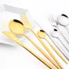 Uppsättningar DRMFIY Western 30pcs Middag Knife Fork Spoons Chopsticks Cutlery Set av hög kvalitet rostfritt ståluppsättning Köksbeteckna