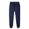 Mens Thermal Fleece Grande Tamanho Sweatpants Plush Espessamento Masculino Cott-acolchoado Calças Casuais Esportes Calças Perna Larga 2024 y9KZ #