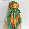 Bandanas Durag Luxury Brand Silk Satin Square Scarf Women Hijab Bandana Shawl Wrap Ladies Headband Neckerchief Foulard 90 cm Y240325