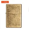 Lighters ZORRO Original Kerosene Lighter Retro Creative Pure Copper Shell Windproof Brass Cigarette Gasoline Engine Smoking Accessories 240325